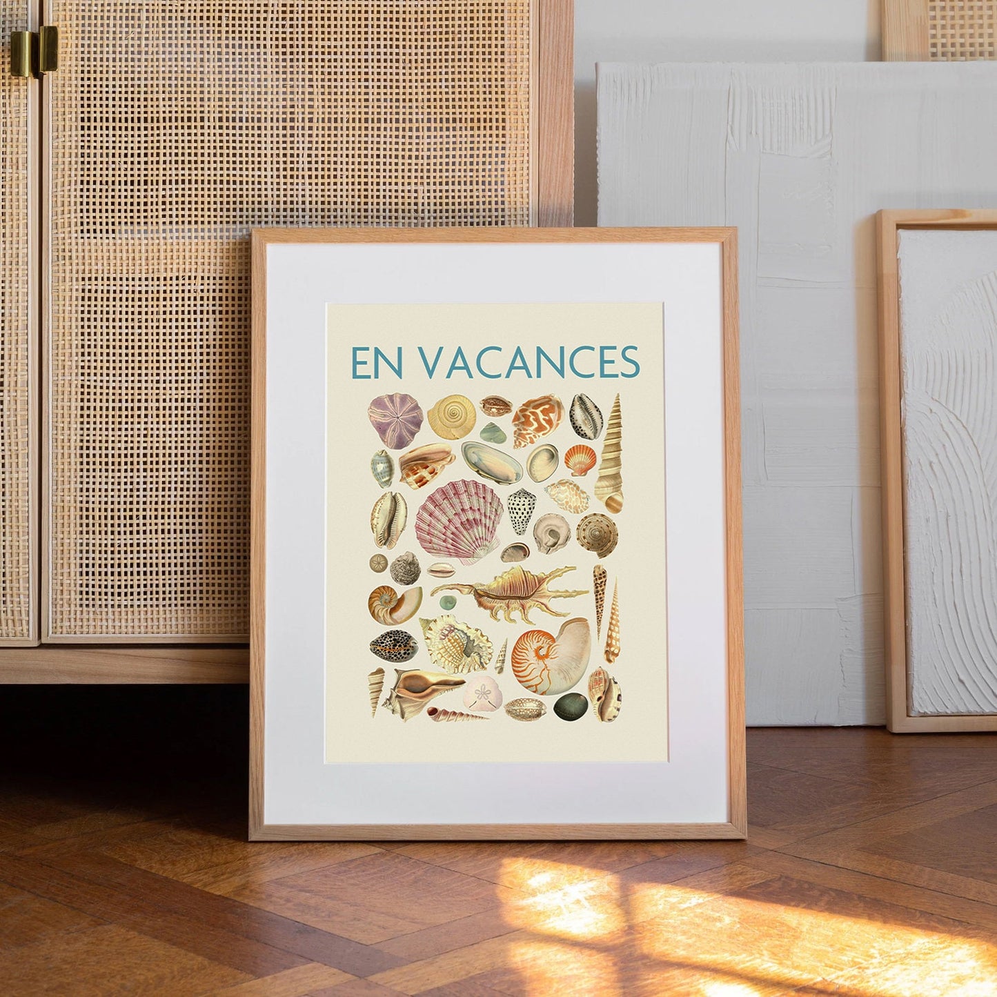 En Vacances | Vacation Home Decor | Seashell collection design | Trendy Wall Art | Spiritual Print | Beach Vibes | Europe Trip